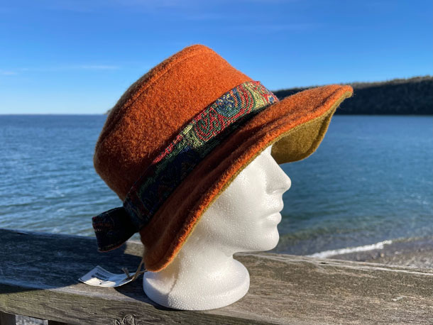 Recycled Wool Bucket Hat (Orange)